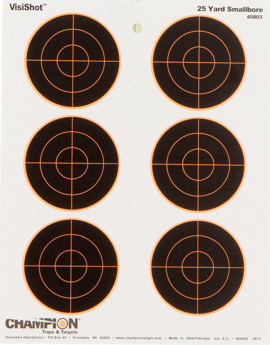 Champion Targets 45803 VisiShot  Bullseye Paper Hanging 25 yds Small Bore Rifle 8.50" x 11" Black/White 10 Pack