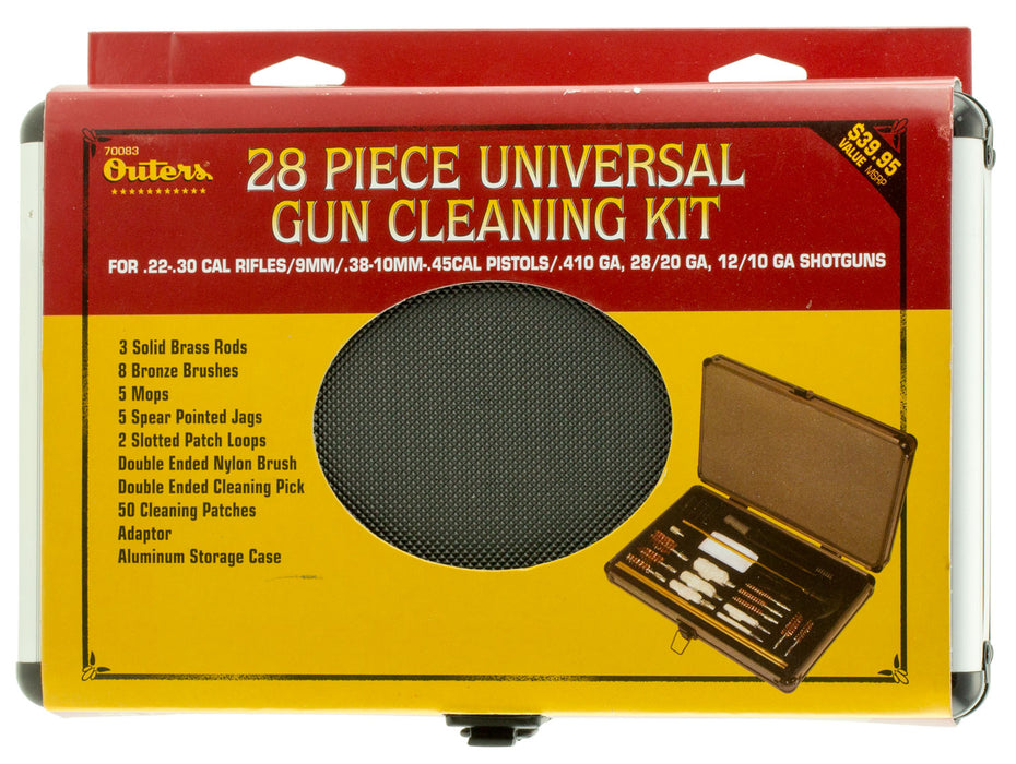 Outers 70083 Aluminum Case 28-Piece Universal Kit .22 Cal and Up