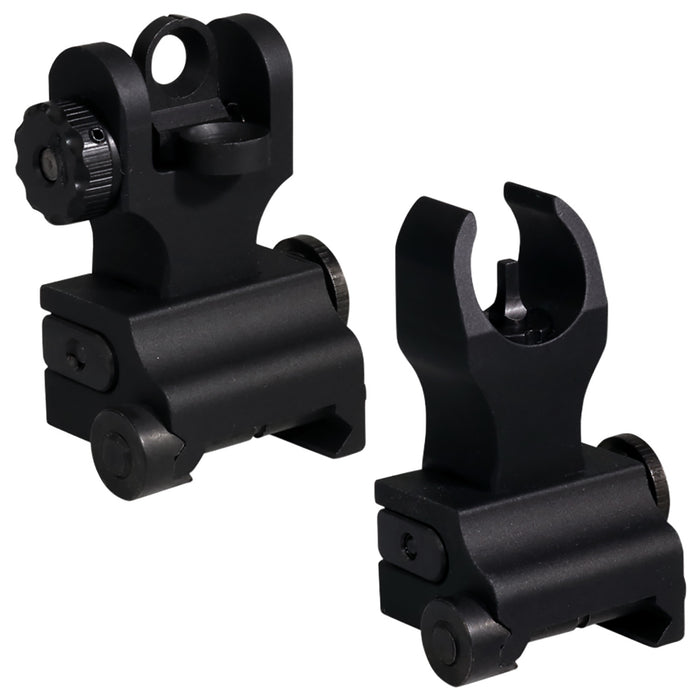 Samson QFHKA2PKG Quick Flip Folding Sights Front(HK) & Rear (A2)  Black Anodized for AR-15