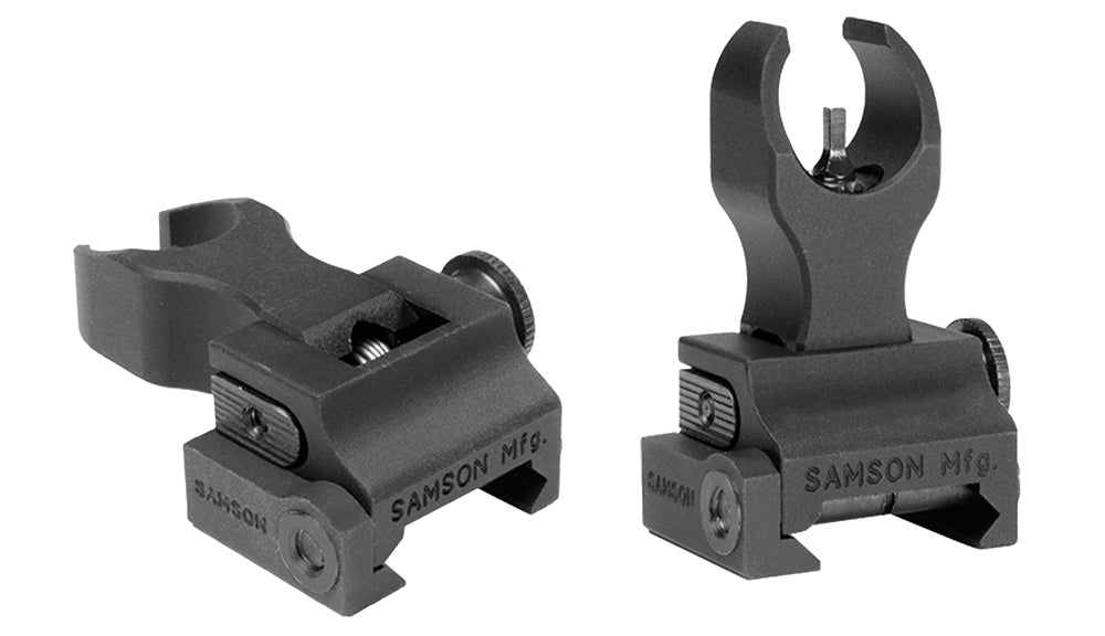 Samson 020003301 Quick Flip Front Sight Gas Block Extended Height (A2)  Black Hardcoat Anodized Flip Up for AR-15