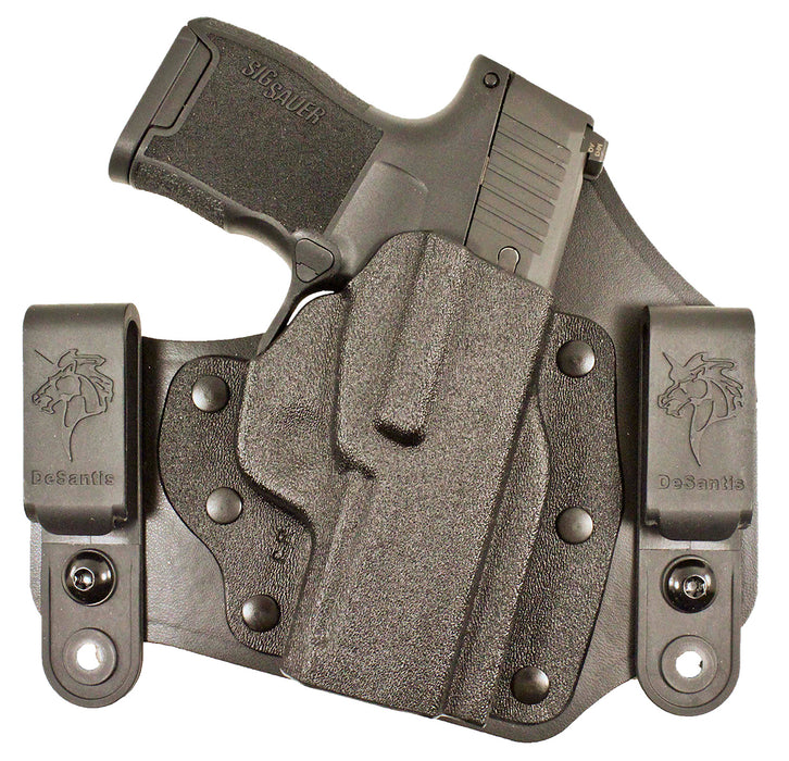 DeSantis Gunhide 105KAY8Z0 Intruder  IWB/OWB Black Leather Belt Clip Fits Glock 42 Right Hand