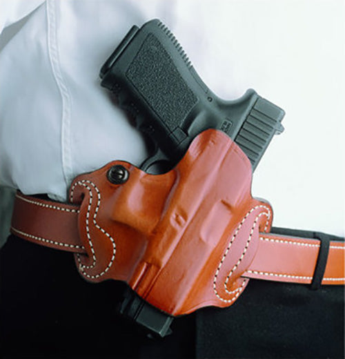 DeSantis Gunhide 086BAE1Z0 Mini Slide  OWB Black Leather Belt Slide Compatible w/Most Glock Belt 1.75" Wide Right Hand