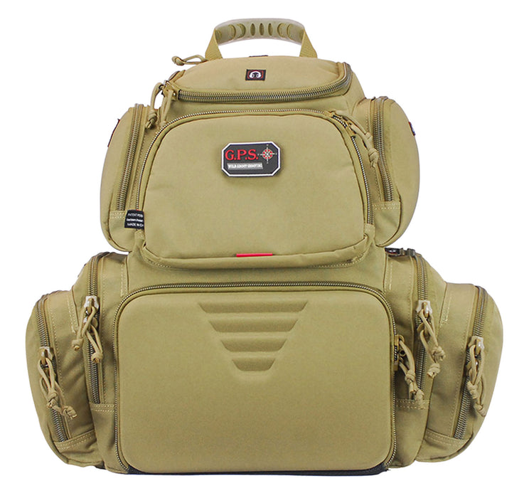 GPS Bags 1711BPT Handgunner Backpack Tan 1000D Nylon Holds 4 Handguns