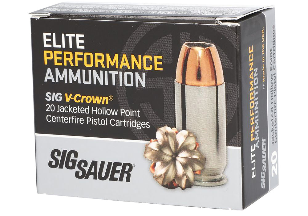 Sig Sauer E40SW220 Elite Defense  40 S&W 180 gr 985 fps V-Crown Jacketed Hollow Point (VJHP) 20 Bx/10 Cs