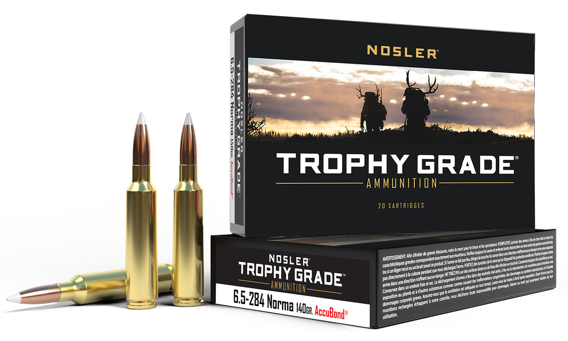 Nosler 60040 Trophy Grade  6.5x284 Norma 140 gr 2750 fps Nosler AccuBond 20 Bx/10 Cs