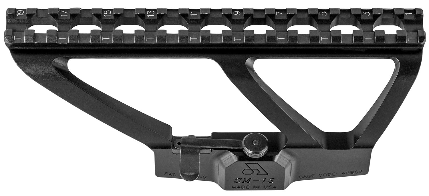 Arsenal SM13 Picatinny Scope Mount  Black Anodized Aluminum, Fits AK-47 Picatinny Rail Mount