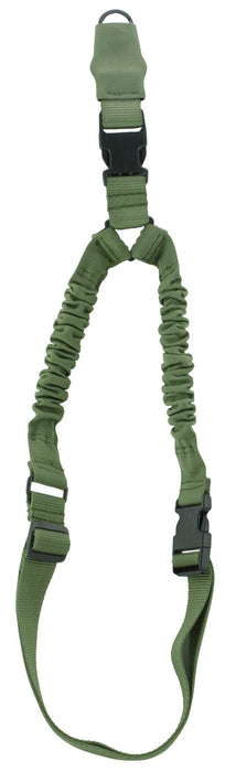 Aim Sports AOPS01G One Point Sling made of Green Elastic Webbing with 26" OAL, 1.25" W & Bungee Design for Rifles