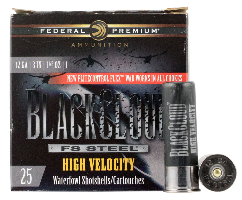 Federal PWBX1431 Premium Black Cloud FS High Velocity 12 Gauge 3" 1 1/8 oz 1635 fps 1 Shot 25 Bx/10 Cs