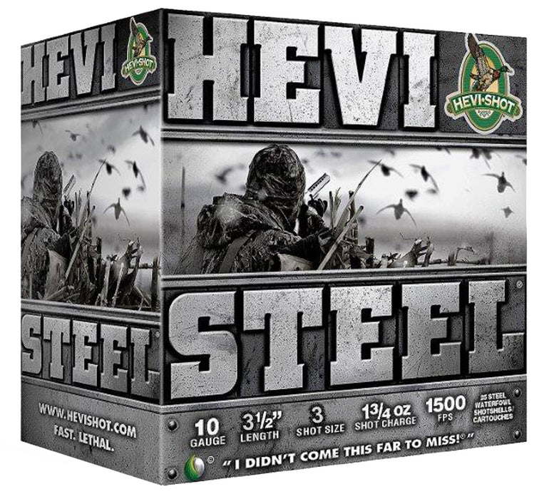 HEVI-Shot HS61003 Hevi-Steel  10 Gauge 3.50" 1 3/4 oz 1350 fps 3 Shot 25 Bx/10 Cs