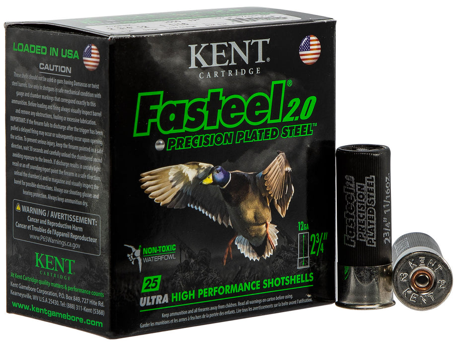 Kent Cartridge K122FS303 Fasteel 2.0  12 Gauge 2.75" 1 1/16 oz 1550 fps 3 Shot 25 Bx/10 Cs