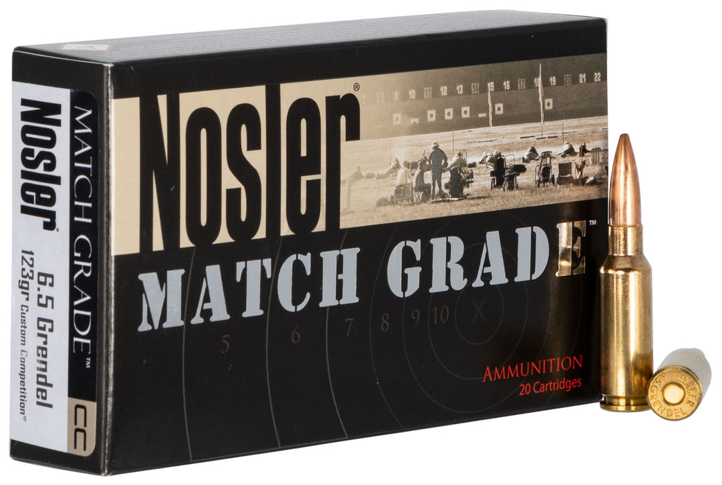 Nosler 44501 Match Grade  6.5 Grendel 123 gr 2400 fps Custom Competition Hollow Point Boat-Tail (CCHPBT) 20 Bx/10 Cs