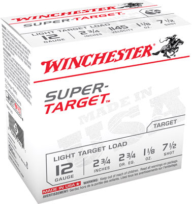 Winchester Ammo TRGT127 Super-Target Light Target 12 Gauge 2.75" 1 1/8 oz 1145 fps 7.5 Shot 25 Bx/10 Cs