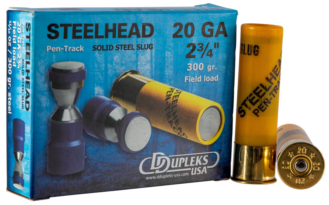 DDupleks USA 20M21 Steelhead Pen-Track 20 Gauge 2.75" 11/16 oz/300 gr 1475 fps Slug Shot 5 Bx/50 Cs