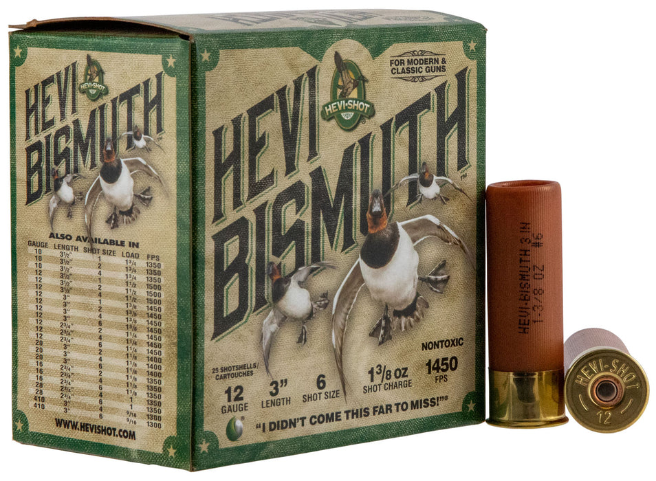 HEVI-Shot HS14006 HEVI-Bismuth Waterfowl 12 Gauge 3" 1 3/8 oz 1450 fps Bismuth 6 Shot 25 Bx/10 Cs