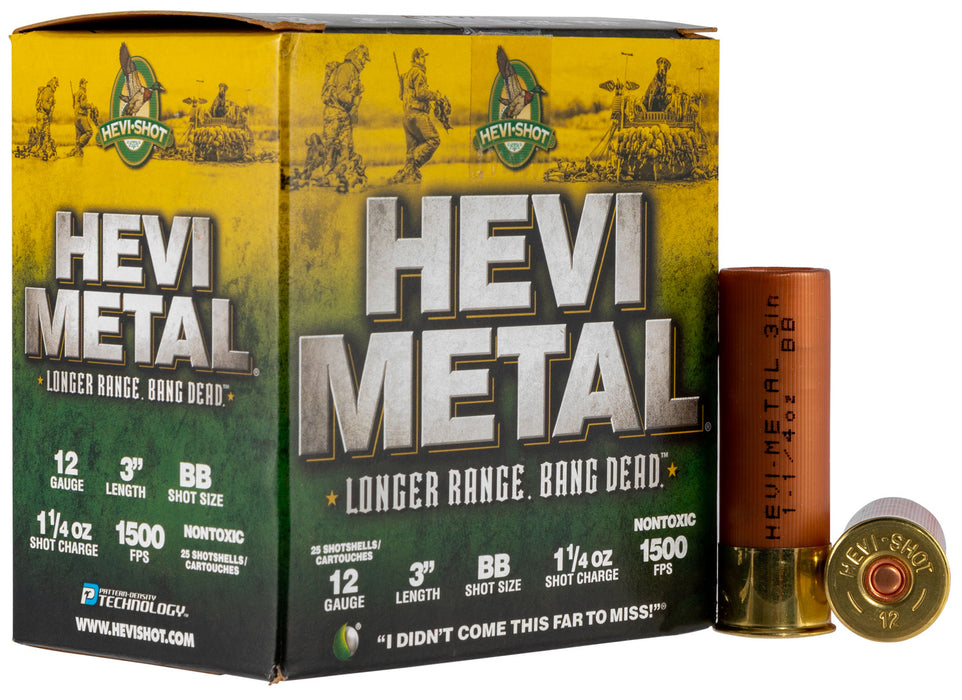 HEVI-Metal HS38088 Hevi-Metal Longer Range 12 Gauge 3" 1 1/4 oz 1500 fps BB Shot 25 Bx/10 Cs