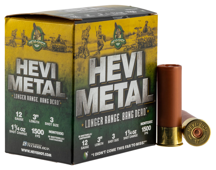 HEVI-Metal HS38003 Hevi-Metal Longer Range 12 Gauge 3" 1 1/4 oz 1500 fps 3 Shot 25 Bx/10 Cs