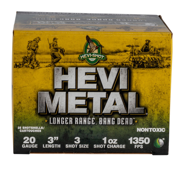 HEVI-Metal HS39003 Hevi-Metal Longer Range 20 Gauge 3" 1 oz 1350 fps 3 Shot 25 Bx/10 Cs