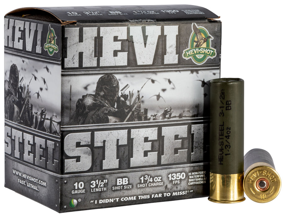 HEVI-Shot HS61088 Hevi-Steel  10 Gauge 3.50" 1 3/4 oz 1350 fps BB Shot 25 Bx/10 Cs