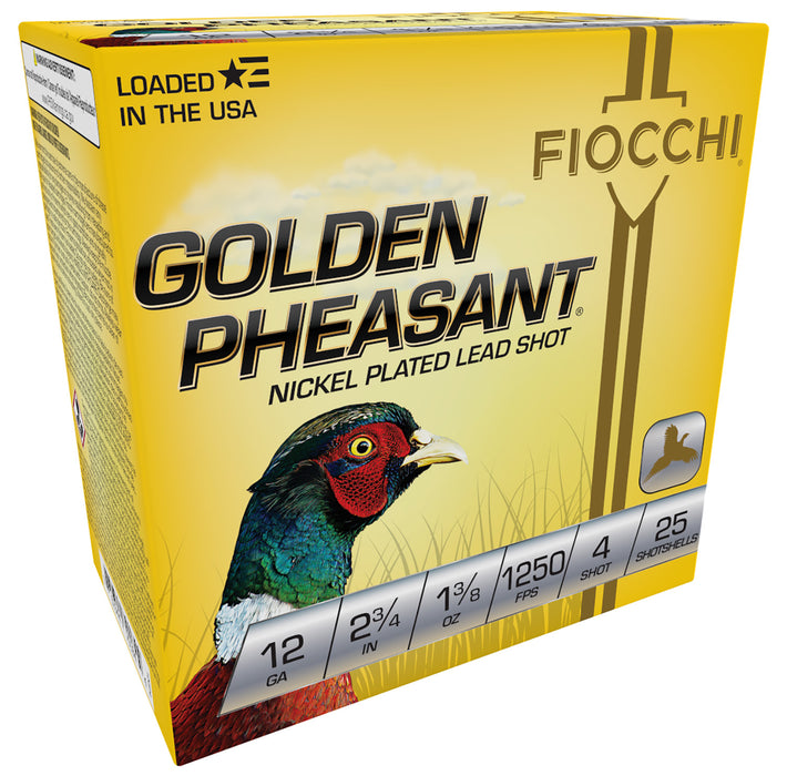 Fiocchi 12GPX4 Golden Pheasant  12 Gauge 2.75" 1 3/8 oz 1485 fps 4 Shot 25 Bx/10 Cs