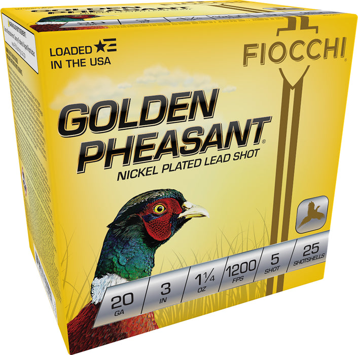 Fiocchi 203GP5 Golden Pheasant  20 Gauge 3" 1 1/4 oz 1200 fps 5 Shot 25 Bx/10 Cs