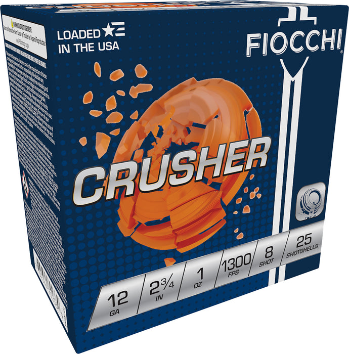 Fiocchi 12CRSR8 Exacta Target Crusher 12 Gauge 2.75" 1 oz 8 Shot 25 Per Box/10 Cs