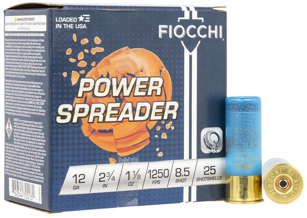 Fiocchi 12SSCX85 Exacta Target Power Spreader 12 Gauge 2.75" 1 1/8 oz 1250 fps 8.5 Shot 25 Bx/10 Cs