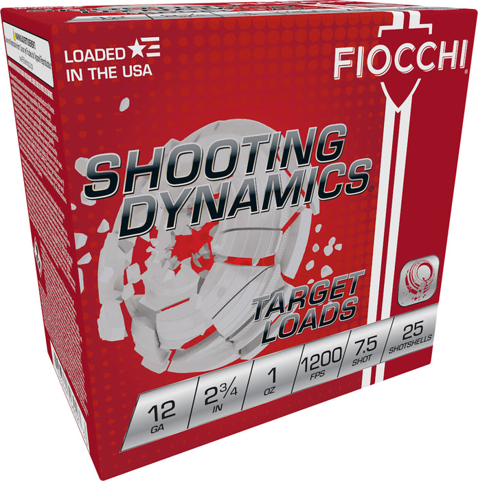 Fiocchi 12SD1H75 Shooting Dynamics Target 12 Gauge 2.75" 1 oz 1200 fps 7.5 Shot 25 Bx/10 Cs