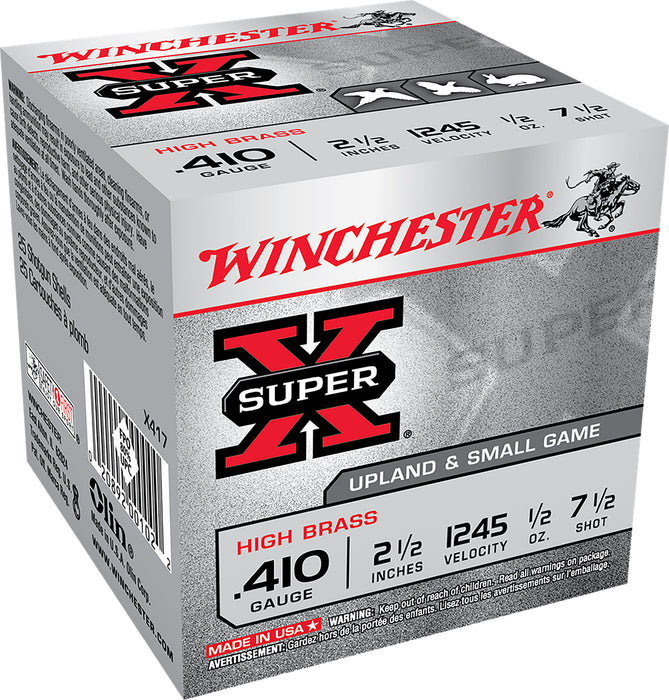 Winchester Ammo X417 Super X Heavy Game Load High Brass 410 Gauge 2.50" 1/2 oz 1245 fps 7.5 Shot 25 Bx/10 Cs