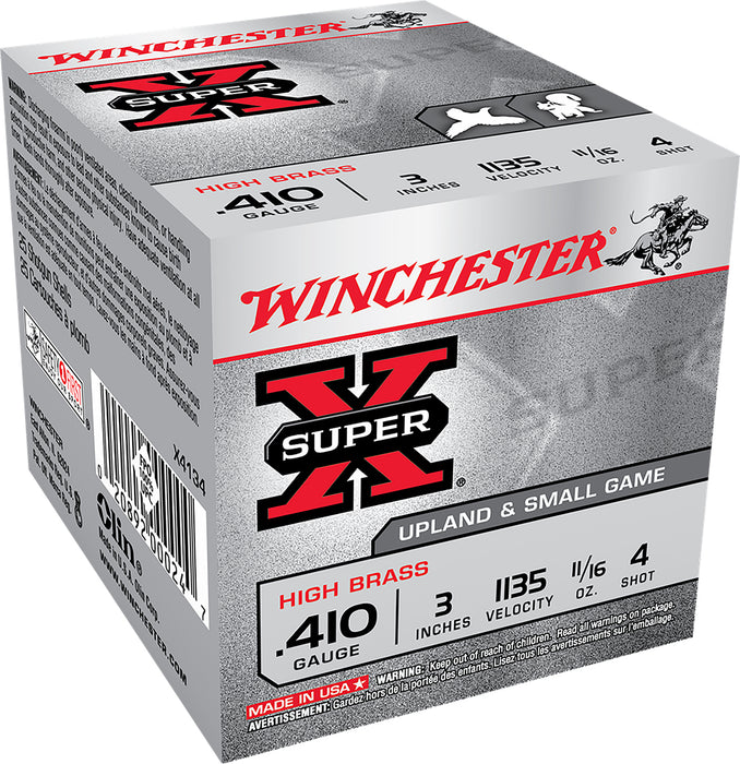 Winchester Ammo X4134 Super X Heavy Game Load High Brass 410 Gauge 3" 11/16 oz 1135 fps 4 Shot 25 Bx/10 Cs