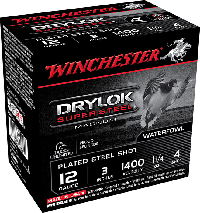 Winchester Ammo XSV1234 DryLock Super Magnum 12 Gauge 3" 1 1/4 oz 1400 fps 4 Shot 25 Bx/10 Cs