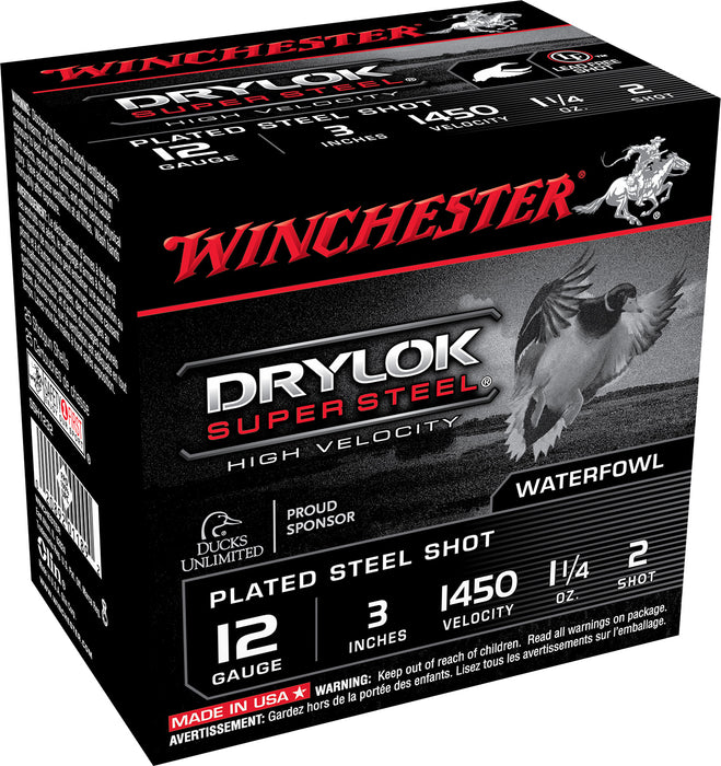 Winchester Ammo SSH1232 DryLock Super  High Velocity 12 Gauge 3" 1 1/4 oz 1450 fps 2 Shot 25 Bx/10 Cs