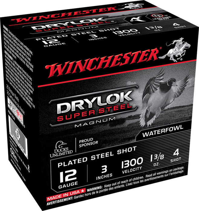 Winchester Ammo XSM1234 DryLock Super Magnum 12 Gauge 3" 1 3/8 oz 1300 fps 4 Shot 25 Bx/10 Cs