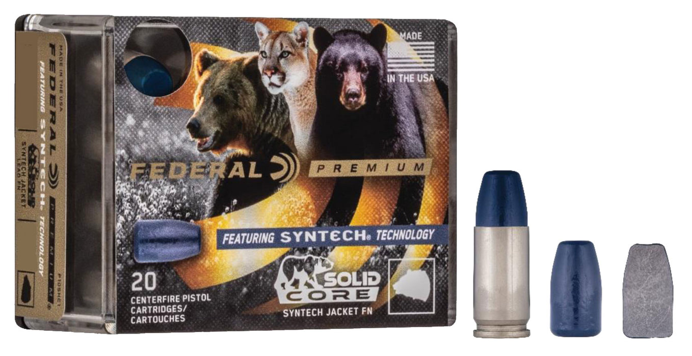 Federal P44SHC1 Premium Hunting 44 Rem Mag 300 gr Solid Core Synthetic Flat Nose 20 Per Box/10 Cs