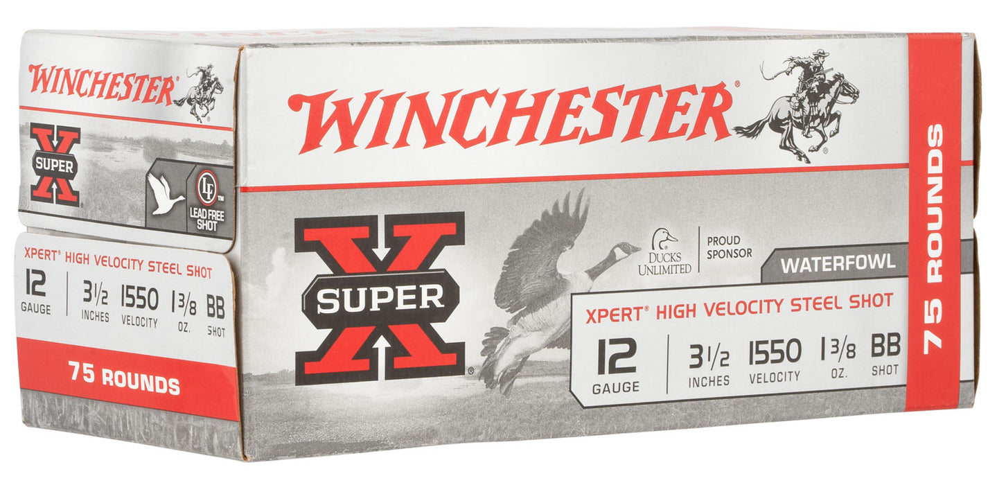 Winchester Ammo WEX12LBBVP Super X Xpert High Velocity 12 Gauge 3.50" 1 3/8 oz 1550 fps BB Shot 75 Bx/5 Cs (Value Pack)