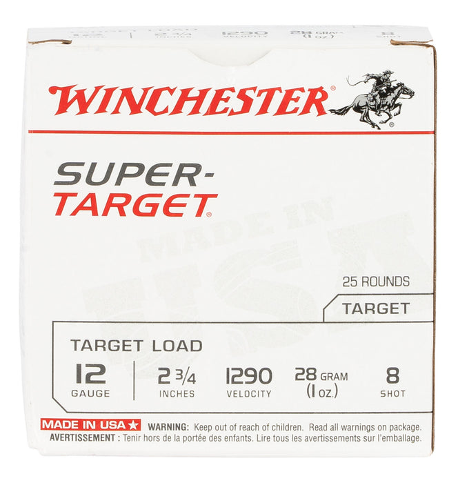 Winchester Ammo TRGT12908 Super-Target Light Target 12 Gauge 2.75" 1 oz 1290 fps 8 Shot 25 Bx/10 Cs