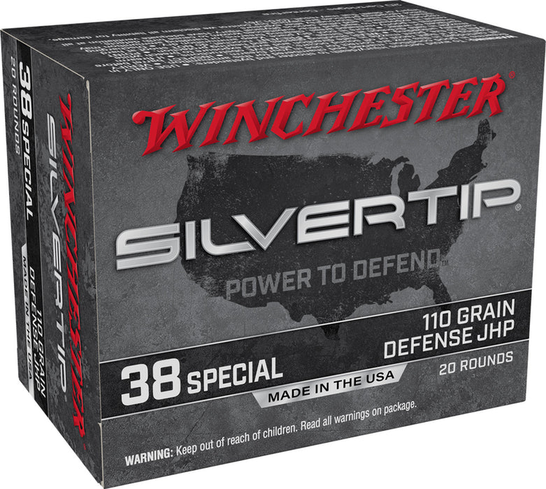 Winchester Ammo W38ST Silvertip  38 Special 110 gr Silvertip Jacket Hollow Point 20 Per Box/10 Cs