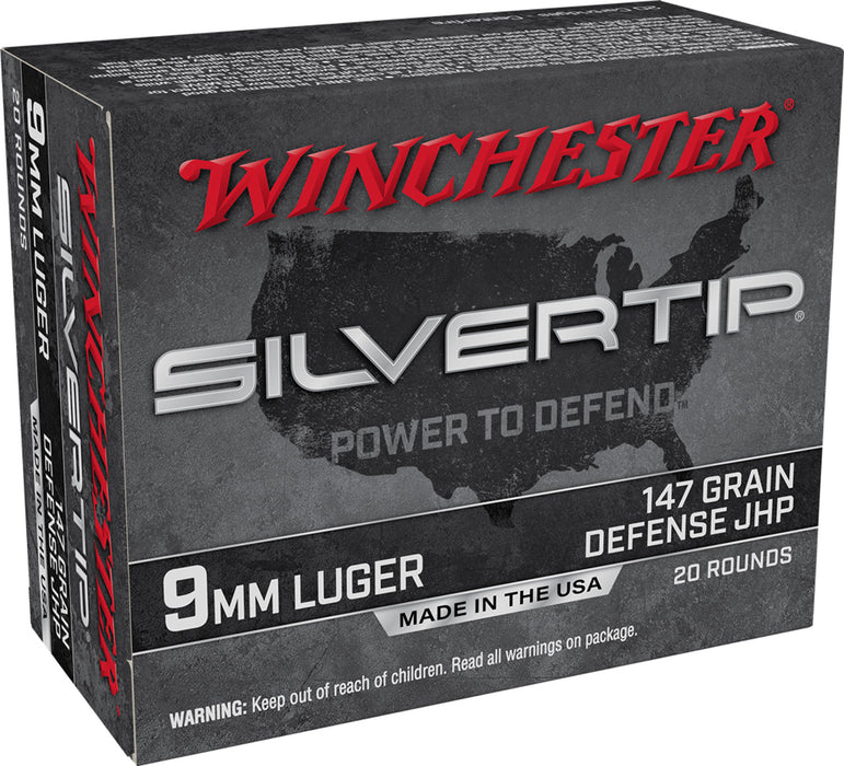 Winchester Ammo W9MMST2 Silvertip  9mm Luger 147 gr Silvertip Jacket Hollow Point 20 Per Box/10 Cs