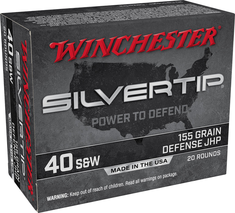 Winchester Ammo W40SWST Silvertip  40 S&W 155 gr Silvertip Jacket Hollow Point 20 Bx/10 Cs