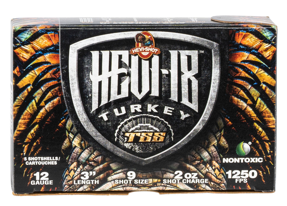 HEVI-Shot HS4009 HEVI-18 Turkey TSS 12 Gauge 3" 2 oz 1250 fps Tungsten 9 Shot 5 Bx/10 Cs