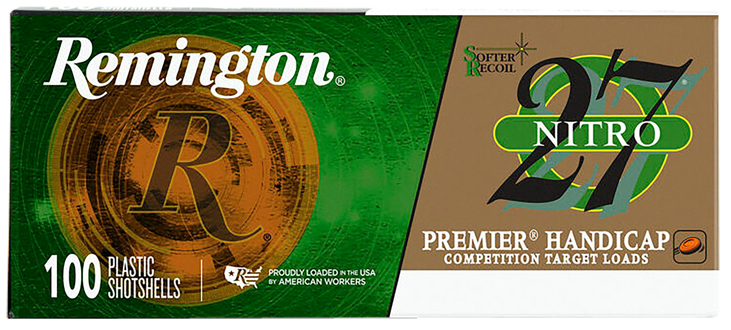 Remington Ammunition 28867 Premier Nitro 27 Handicap Load 12 Gauge 2.75" 1 1/8 oz 1235 fps 7.5 Shot 100 Bx/2 Cs