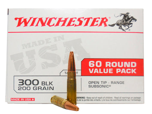 Winchester Ammo USA300BXVP USA  300 Blackout 200 gr 1060 fps Open Tip Range Subsonic 60 Bx/4 Cs (Value Pack)