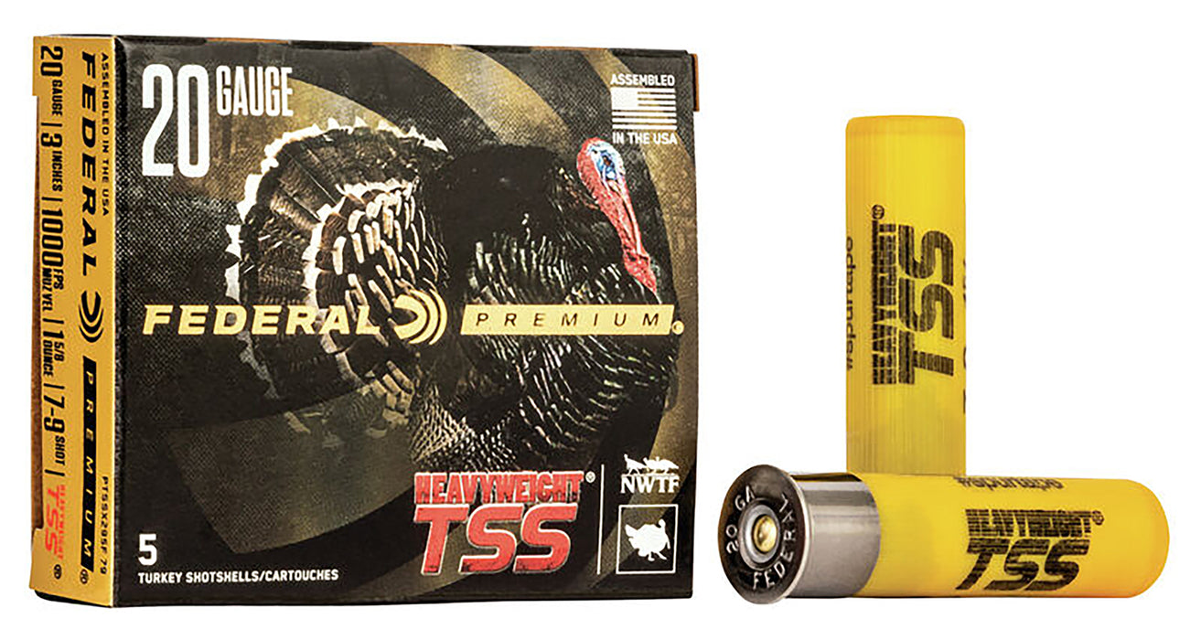 Federal PTSSX295F79 Premium Turkey Heavyweight TSS 20 Gauge 3" 1 5/8 oz 1100 fps Tungsten 7, 9 Shot 5 Bx/50 Cs