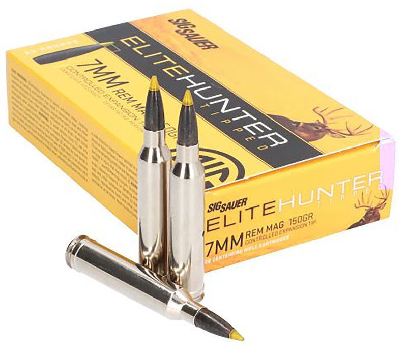 Sig Sauer E7RMTH220 Elite Hunter Tipped  7mm Rem Mag 150 gr 3000 fps Controlled Expansion Tip (CET) 20 Bx/10 Cs