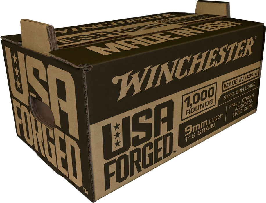 Winchester Ammo WIN9SK USA Forged 9mm Luger 115 gr Full Metal Jacket (FMJ) 1000 Bx/1 Cs