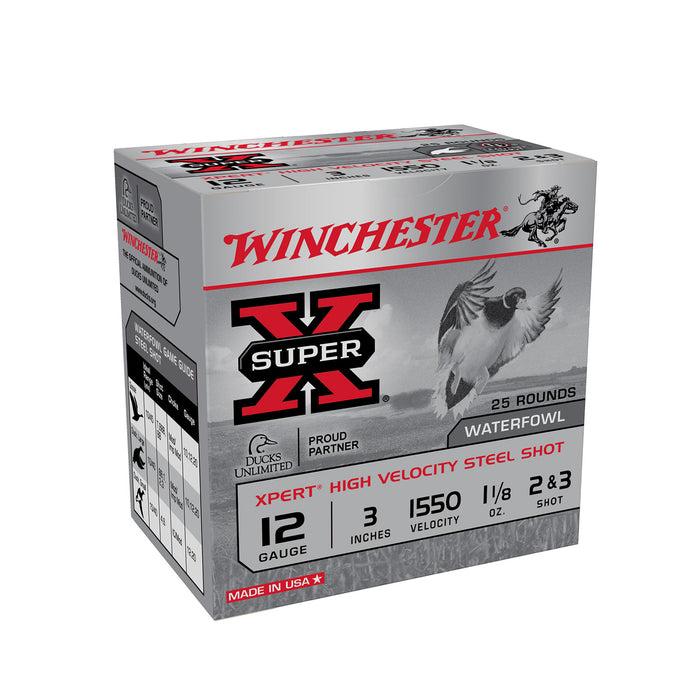 Winchester Ammo WEX12323 Super X Xpert High Velocity 12 Gauge 3" 1 1/8 oz 1550 fps 2, 3 Shot 25 Bx/10 Cs