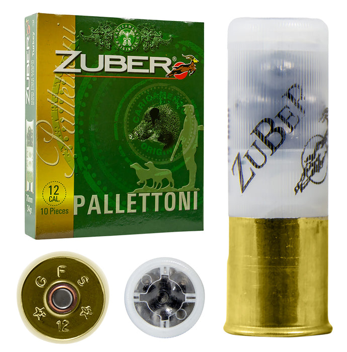 Zuber ZUB12GA00B9P Hunting  12 Gauge 2.75" 9 Pellets 1365 fps 00 Buck Shot 10 Bx/30 Cs