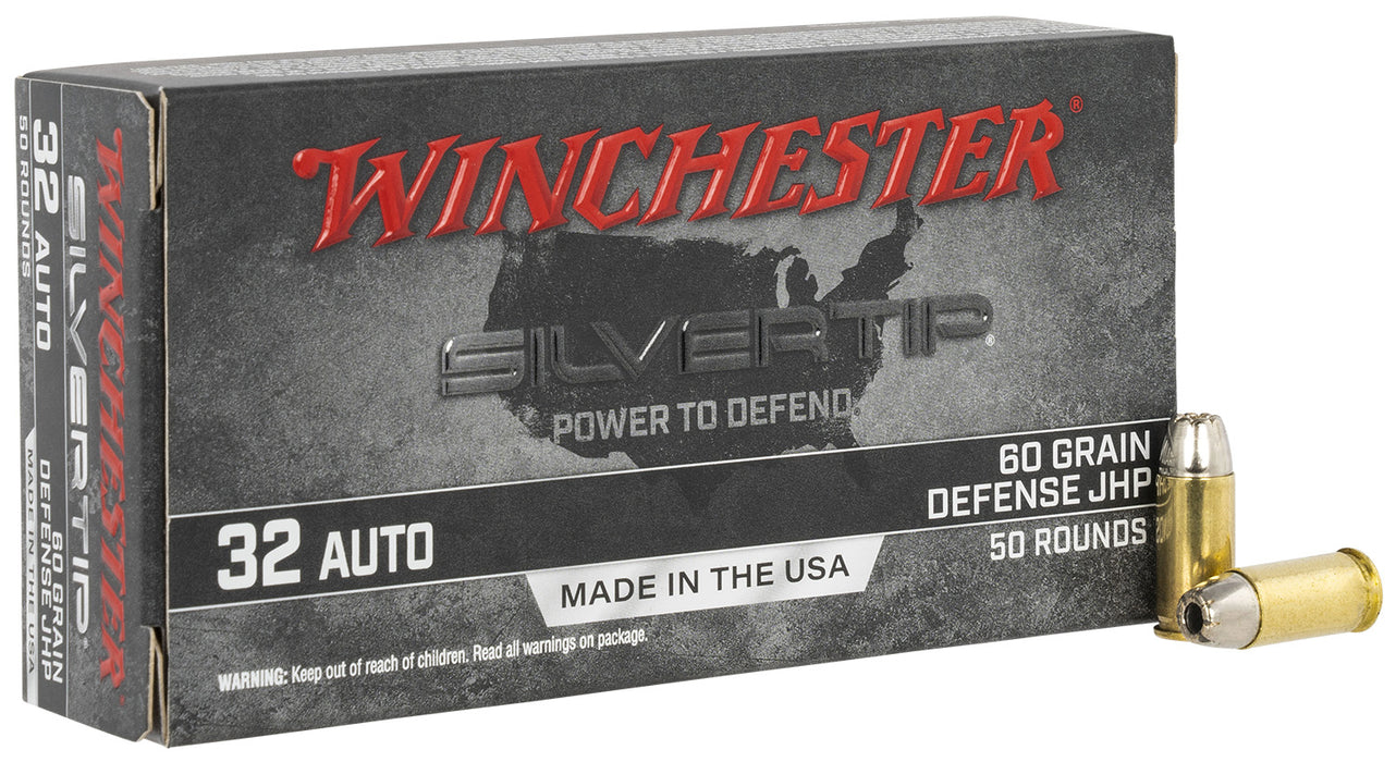 Winchester Ammo W32AST Silvertip  32 ACP 60 gr Jacketed Hollow Point (JHP) 50 Per Box/10 Cs