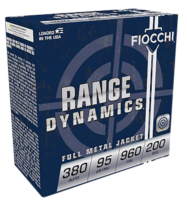 Fiocchi 380ARD Range Dynamics Pistol 380 ACP 95 gr Full Metal Jacket (FMJ) 200 Per Box/ 5 Cs