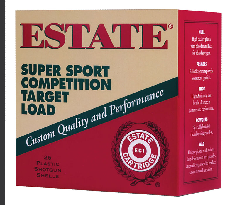 Estate Cartridge SS12XH11008W Target Load  12 Gauge 2.75" 1 oz 8 Shot 200 Per Box