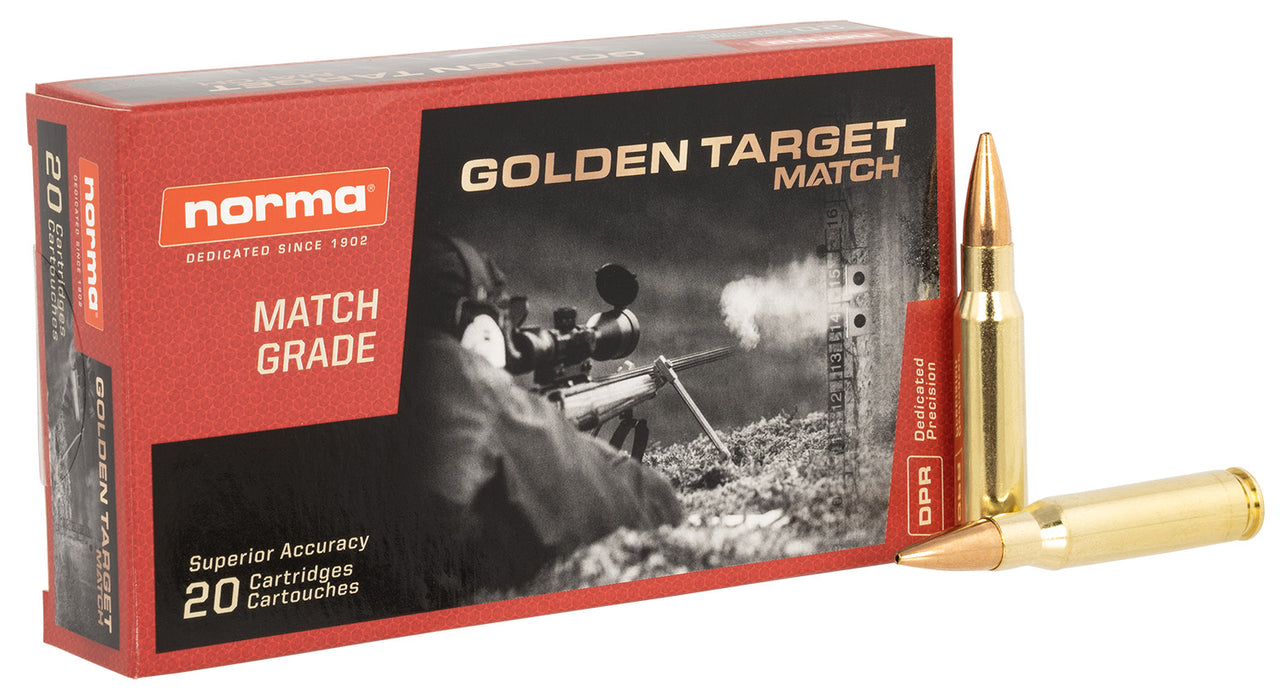 Norma Ammunition 10177432 Dedicated Precision Golden Target Match .308 Win 168 gr BTHP 20 Per Box/ 10 Cs